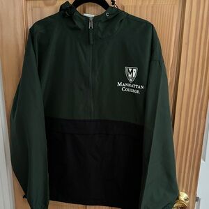 Manhattan College Champion Dark Green and Black Windbreaker